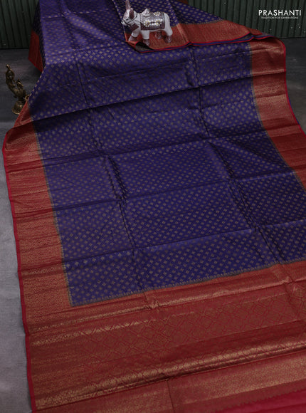 Violet & Maroon Banarasi Tussar Silk Saree