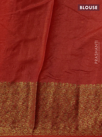 Pink & Rust Banarasi Tussar Silk Saree