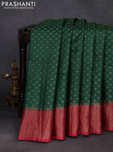 Green & Maroon Banarasi Tussar Silk Saree