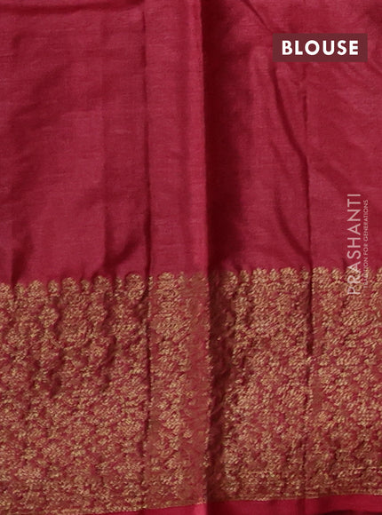 Green & Maroon Banarasi Tussar Silk Saree
