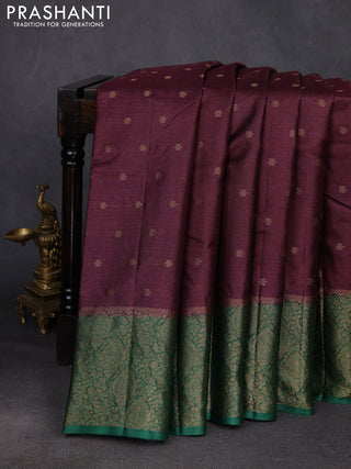 Purple & Green Banarasi Tussar Silk Saree