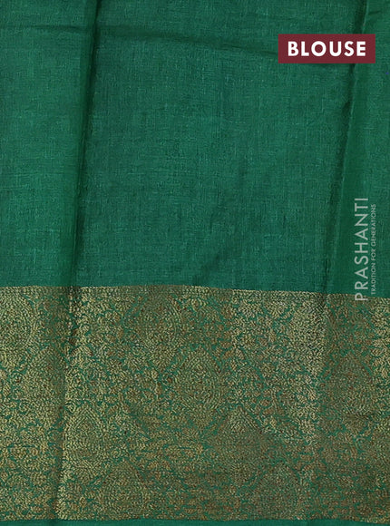Purple & Green Banarasi Tussar Silk Saree