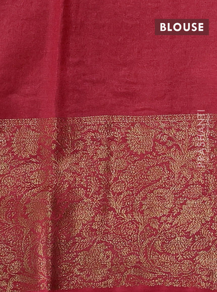 Brown & Maroon Banarasi Tussar Silk Saree