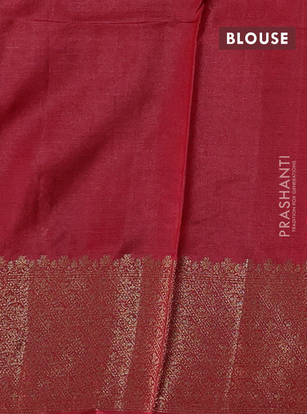 Brown & Maroon Banarasi Tussar Silk Saree