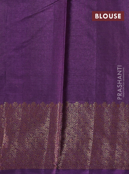 Green & Purple Banarasi Tussar Silk Saree