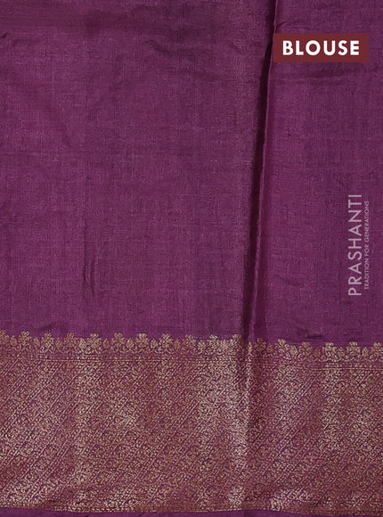 Maroon & Purple Banarasi Tussar Silk Saree