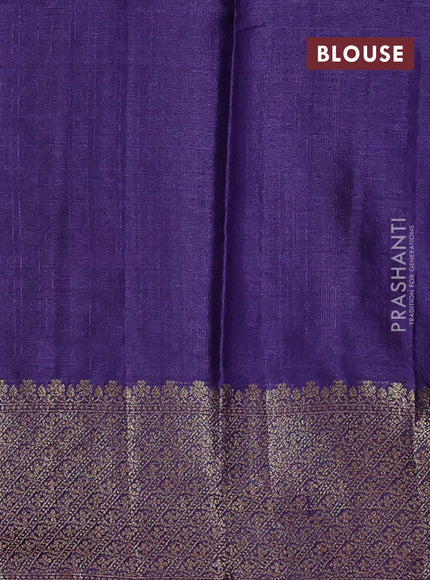 Blue & Violet Banarasi Tussar Silk Saree