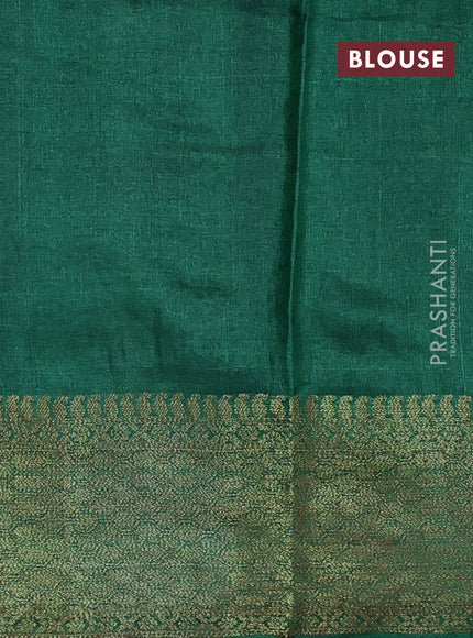 Maroon & Green Banarasi Tussar Silk Saree