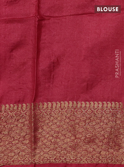 Green & Maroon Banarasi Tussar Silk Saree