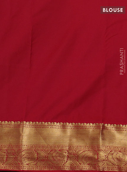 Green & Red Bangalori Silk - Buttas