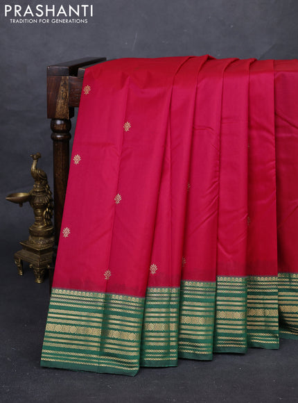 Pink & Green Bangalori Silk - Buttas