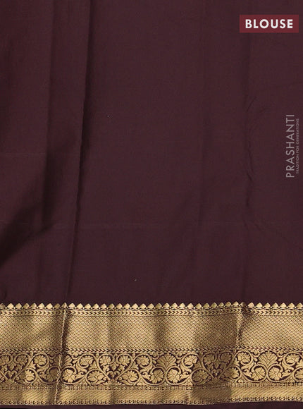 Red & Coffee Brown Bangalori Silk - Buttas