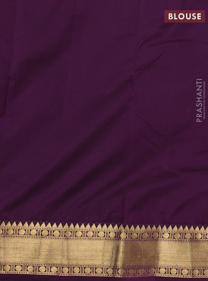Green & Purple Bangalori Silk - Buttas