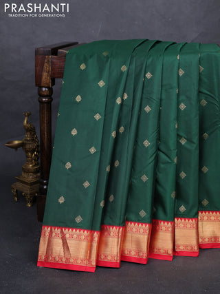 Green & Red Bangalori Silk - Buttas