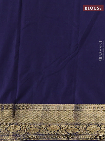Beige & Blue Bangalori Silk - Buttas