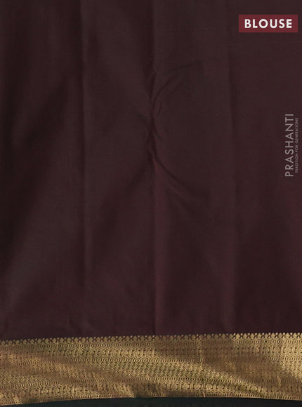 Mustard Yellow & Green Bangalori Silk - Buttas