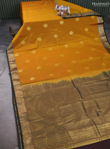 Yellow & Green Bangalori Silk - Buttas