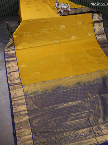 Yellow & Blue Bangalori Silk - Buttas