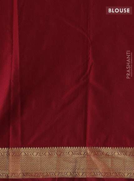Mustard Yellow & Maroon Bangalori Silk - Buttas