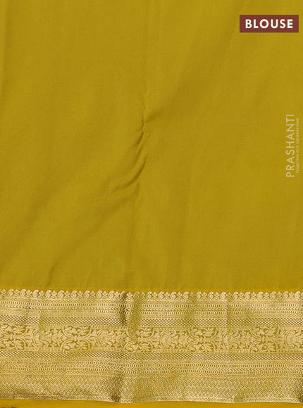 Teal Blue & Yellow Bangalori Silk - Buttas