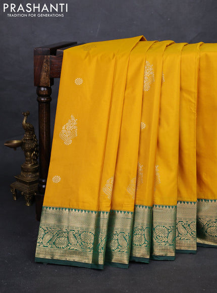 Yellow & Green Bangalori Silk - Buttas
