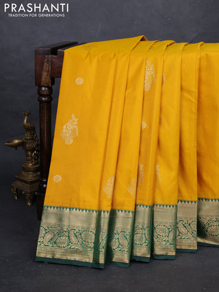 Yellow & Green Bangalori Silk - Buttas