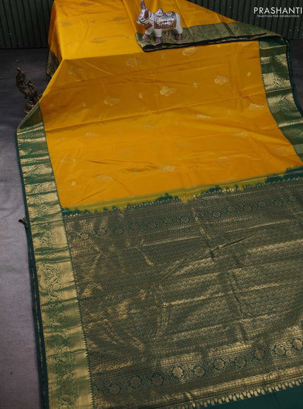 Yellow & Green Bangalori Silk - Buttas