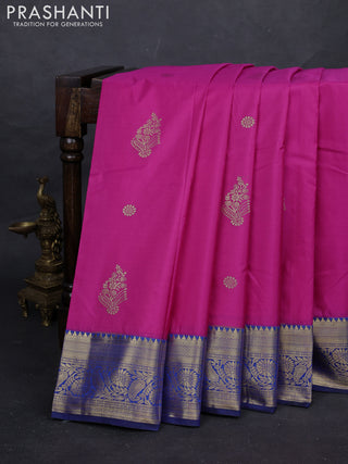 Pink & Blue Bangalori Silk - Buttas