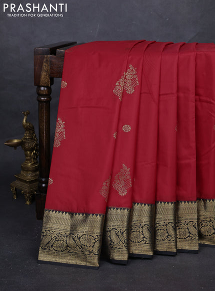 Red & Black Bangalori Silk - Buttas