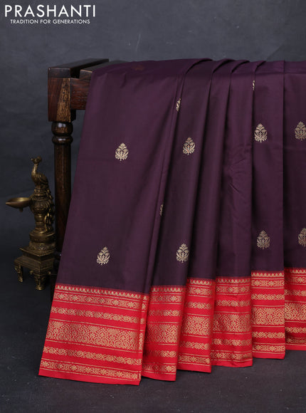 Jamun & Red Bangalori Silk - Buttas