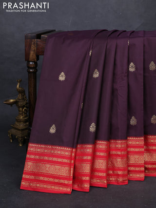 Jamun & Red Bangalori Silk - Buttas