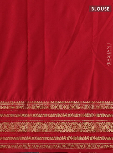 Green & Red Bangalori Silk - Buttas