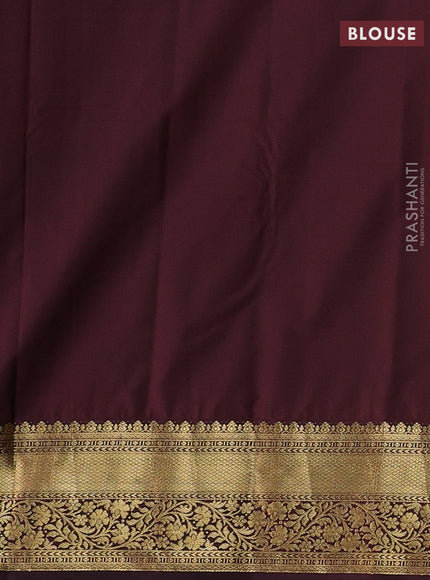 Peach Orange & Coffee Brown Bangalori Silk - Buttas