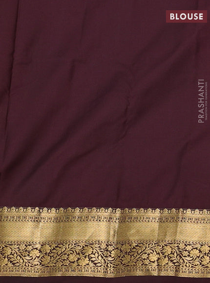 Pink & Coffee Brown Bangalori Silk - Buttas