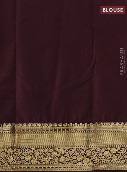 Yellow & Coffee Brown Bangalori Silk - Buttas