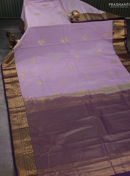 Lavender & Violet Bangalori Silk - Buttas