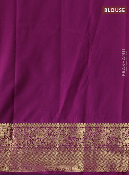 Cream & Purple Bangalori Silk - Buttas