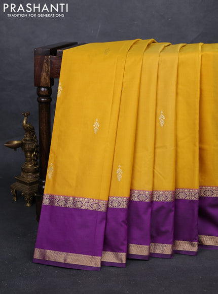 Yellow & Purple Bangalori Silk - Buttas