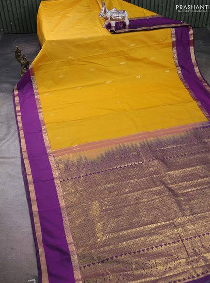 Yellow & Purple Bangalori Silk - Buttas