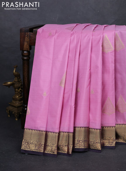 Pink & Black Bangalori Silk - Buttas