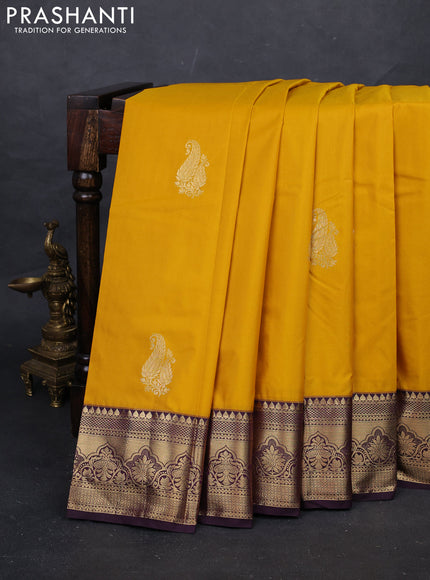 Yellow & Wine Bangalori Silk - Buttas