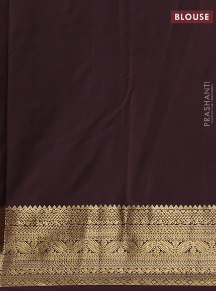 Yellow & Coffee Brown Bangalori Silk - Buttas