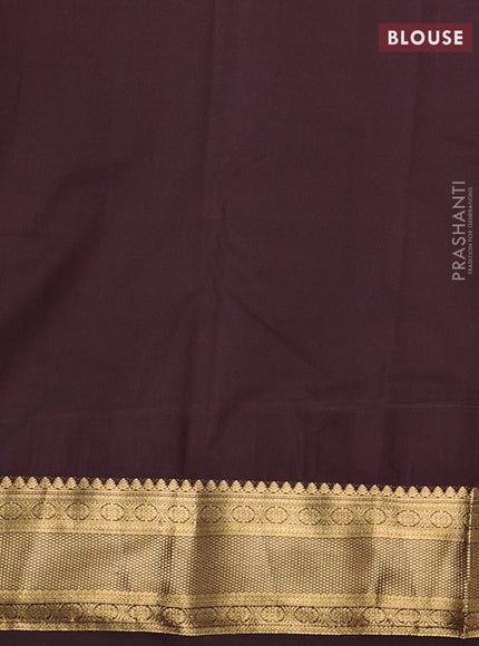 Green & Coffee Brown Bangalori Silk - Buttas