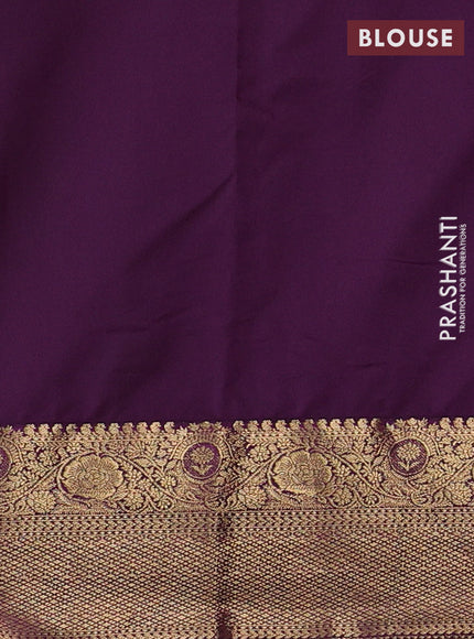 Teal Green & Purple Bangalori Silk - Buttas
