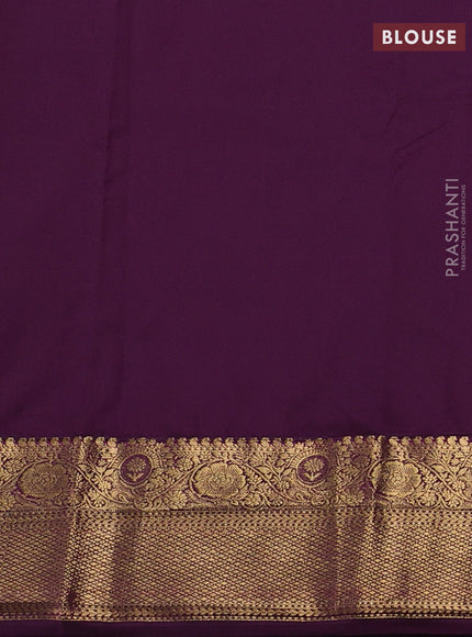 Cream & Purple Bangalori Silk - Buttas