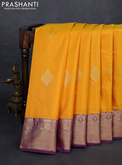 Yellow & Purple Bangalori Silk - Buttas