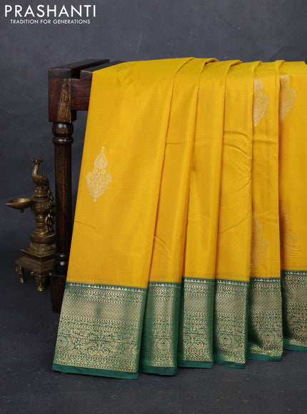 Yellow & Green Bangalori Silk - Buttas