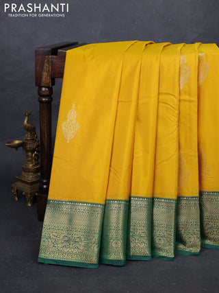 Yellow & Green Bangalori Silk - Buttas