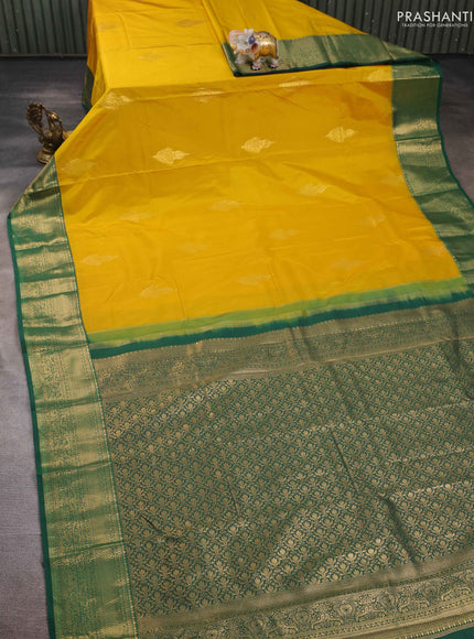Yellow & Green Bangalori Silk - Buttas