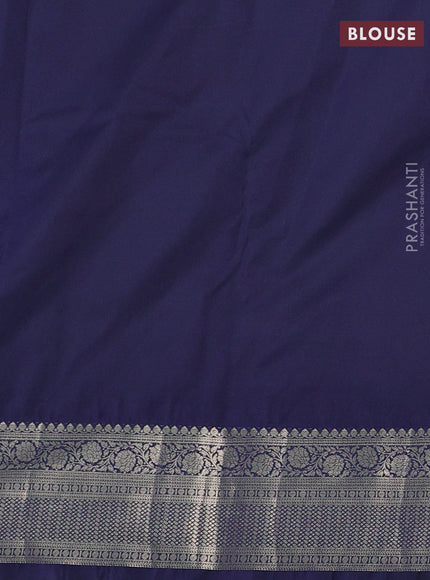 Green & Navy Blue Bangalori Silk - Buttas
